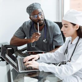 medical professionals in their scrub suits