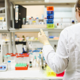 woman in white laboratory gown