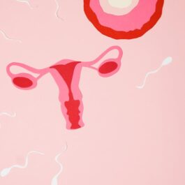 sperms swimming away from an ovary